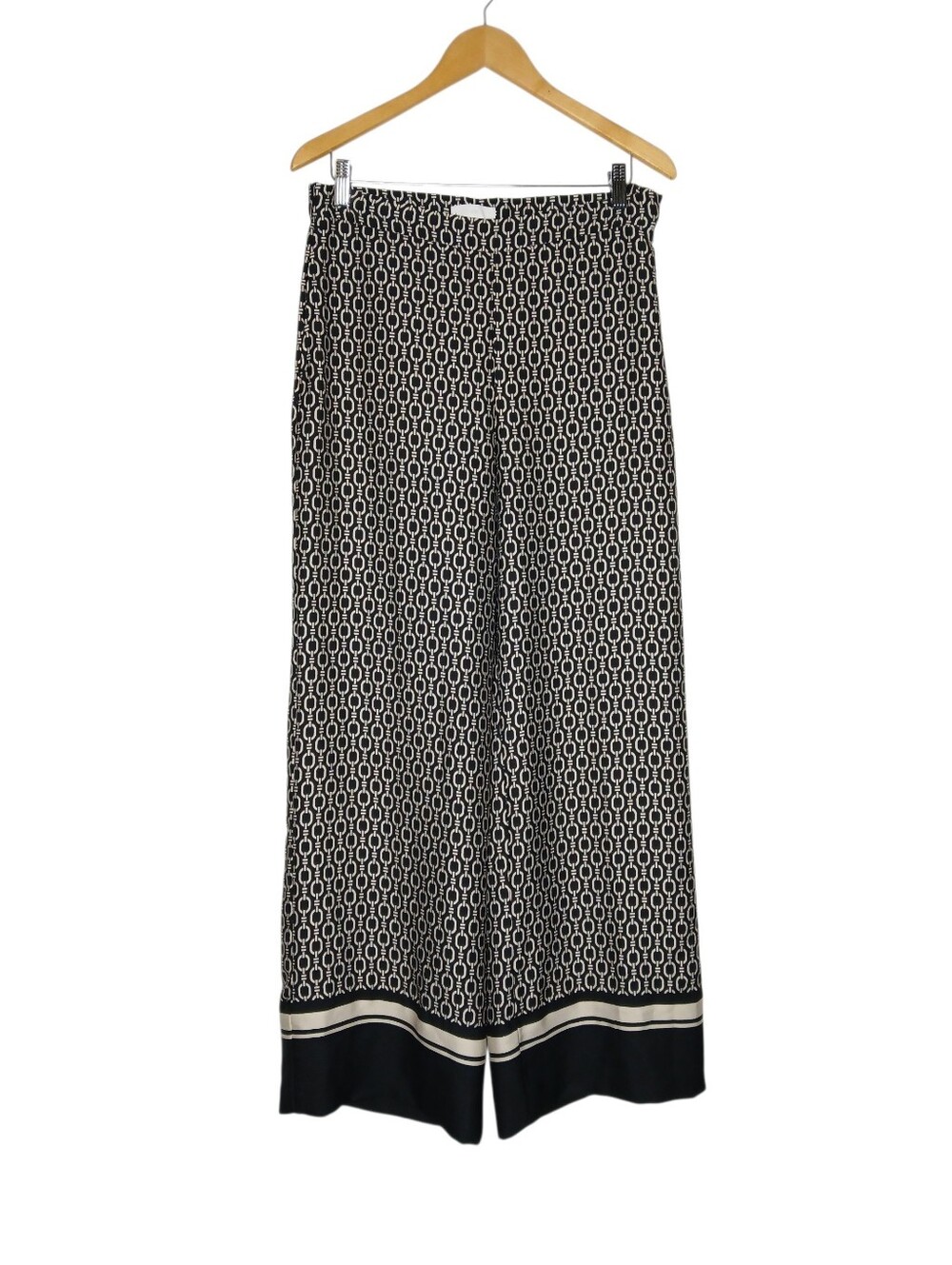 H&M Wide Leg Geo Print Pants in Black and Cream